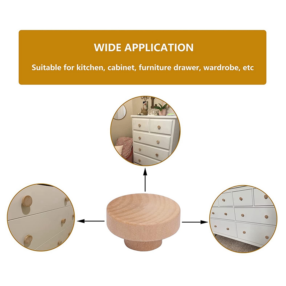 Boutons de tiroir en bois brut - Cabinet Knob Round avis et prix