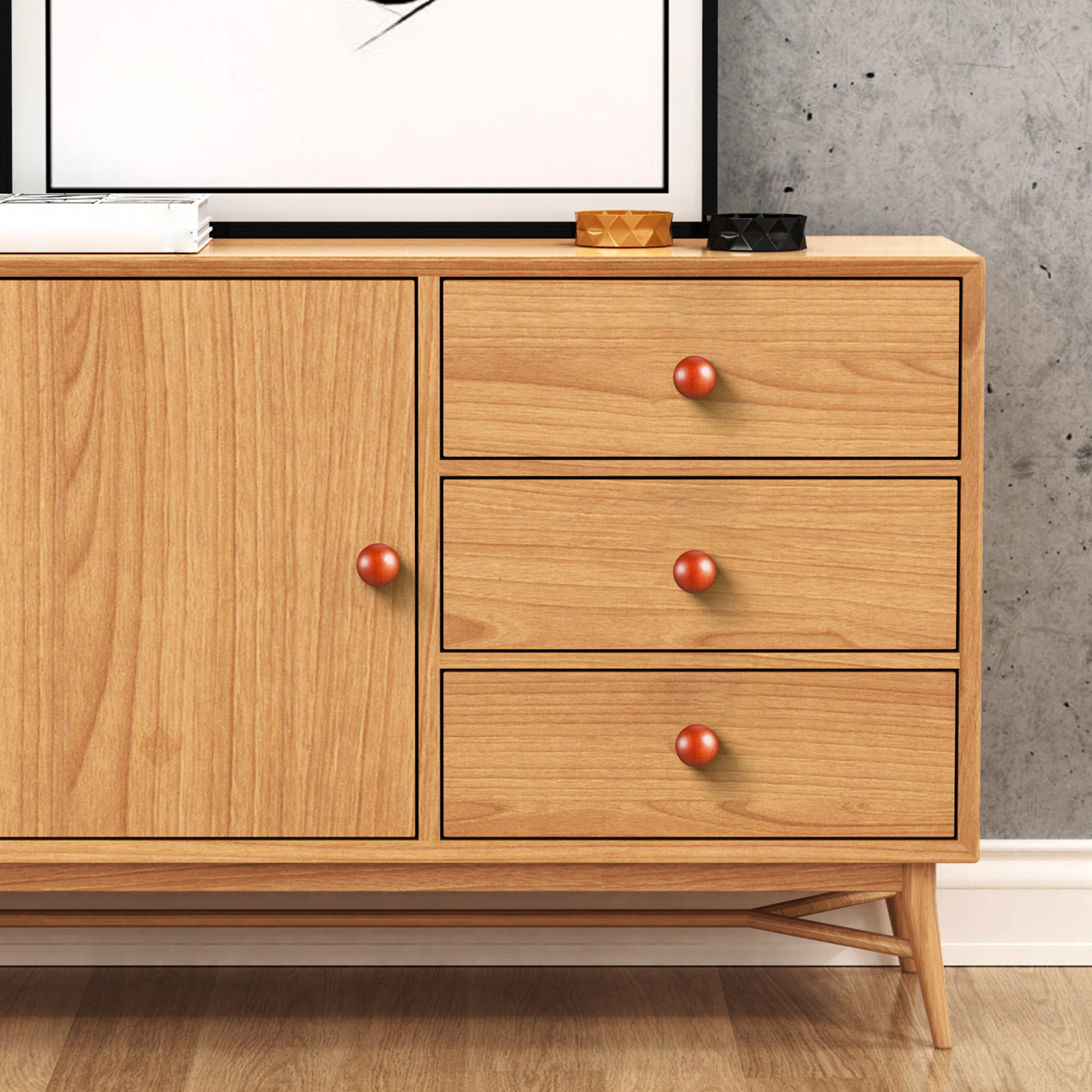 20 boutons de tiroir en bois,  - Cabinet Knob Round avis et prix